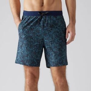 RHONE 7” Pursuit Shorts Unlined size XXLarge Navy Pebble Print Athletic